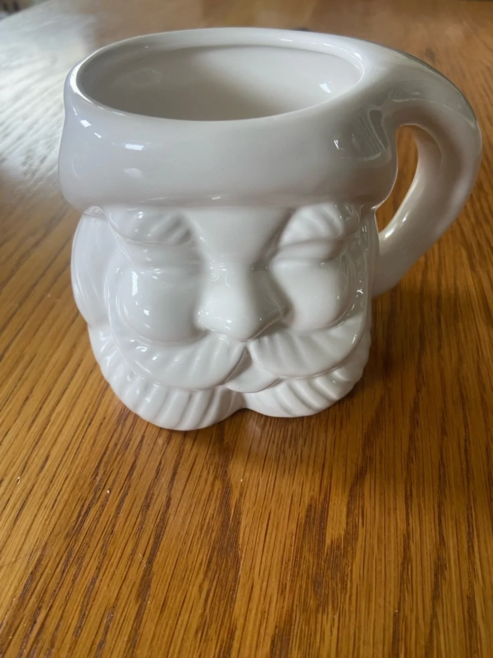 Pottery Barn White Santa Face Mug